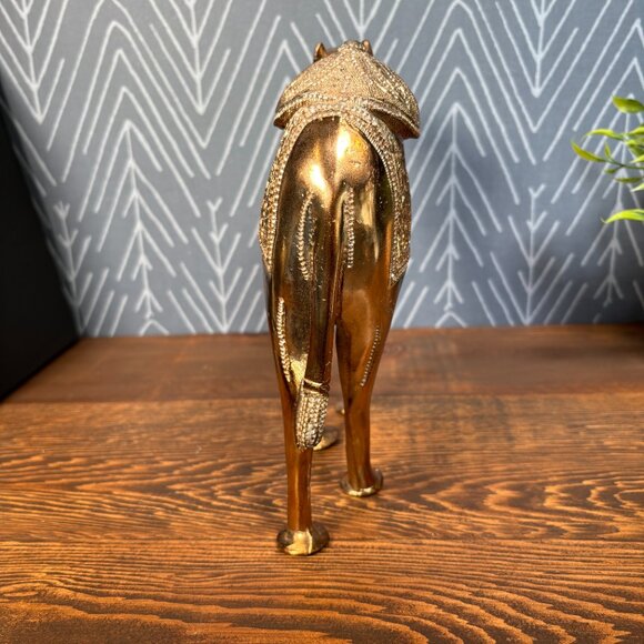 Vintage Solid Cast Metal Camel Figurine Copper Bromze Finish Camel Sculpture - Picture 4 of 17